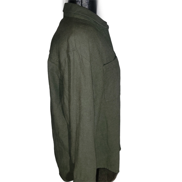 Old Navy Olive Green The Boyfriend Button Up Shirt L - Picture 3 of 6